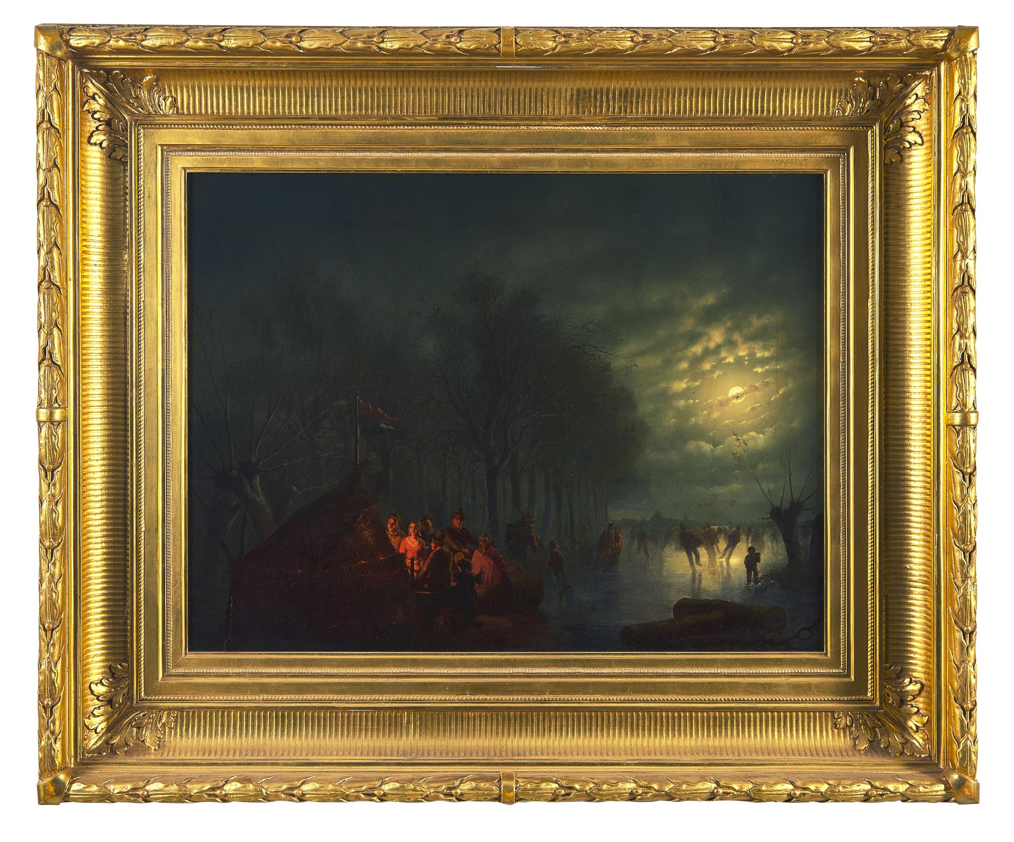 Skaters in a Moonlit Landscape