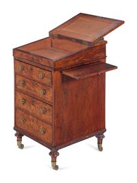 An English Burl Walnut Davenport Desk