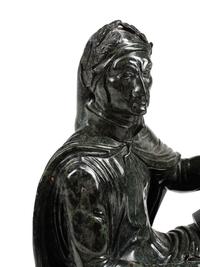 A French Carved Green Marble Figure of a Scholar