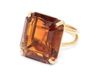 An 18 Karat Yellow Gold and Citrine Ring,