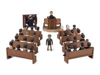 A Carved Wood Folk Art Church Toy Set