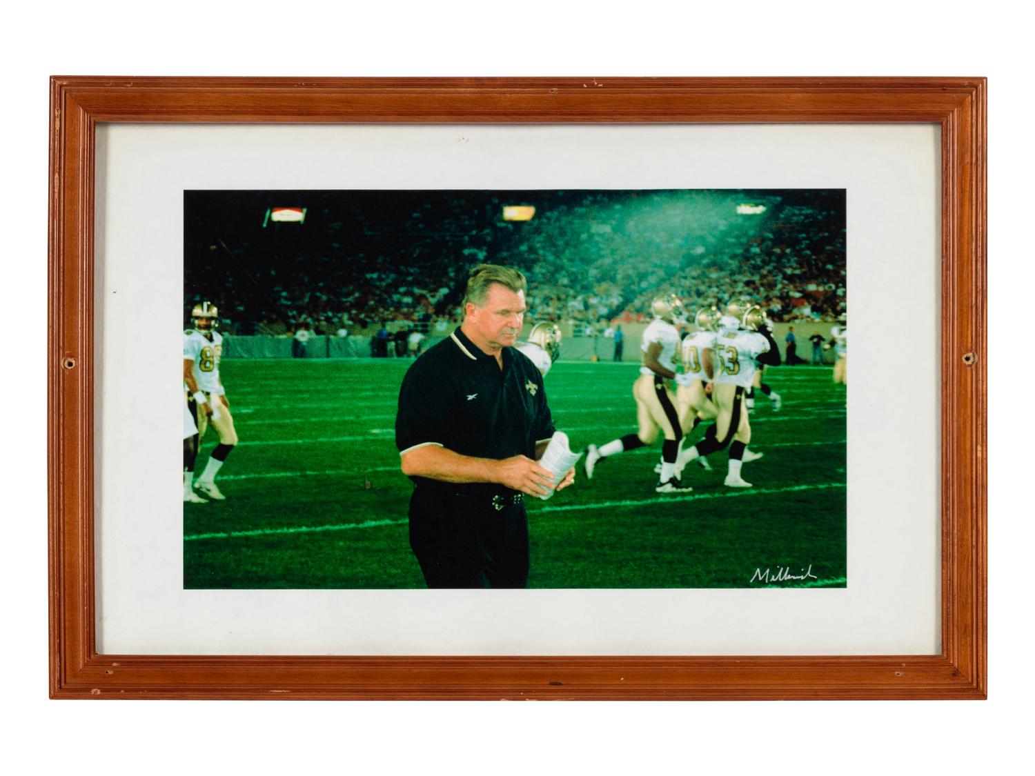 A Group of FIve Photographs of Mike Ditka Coaching Formerly Displayed at Mike Ditka’s Restaurant