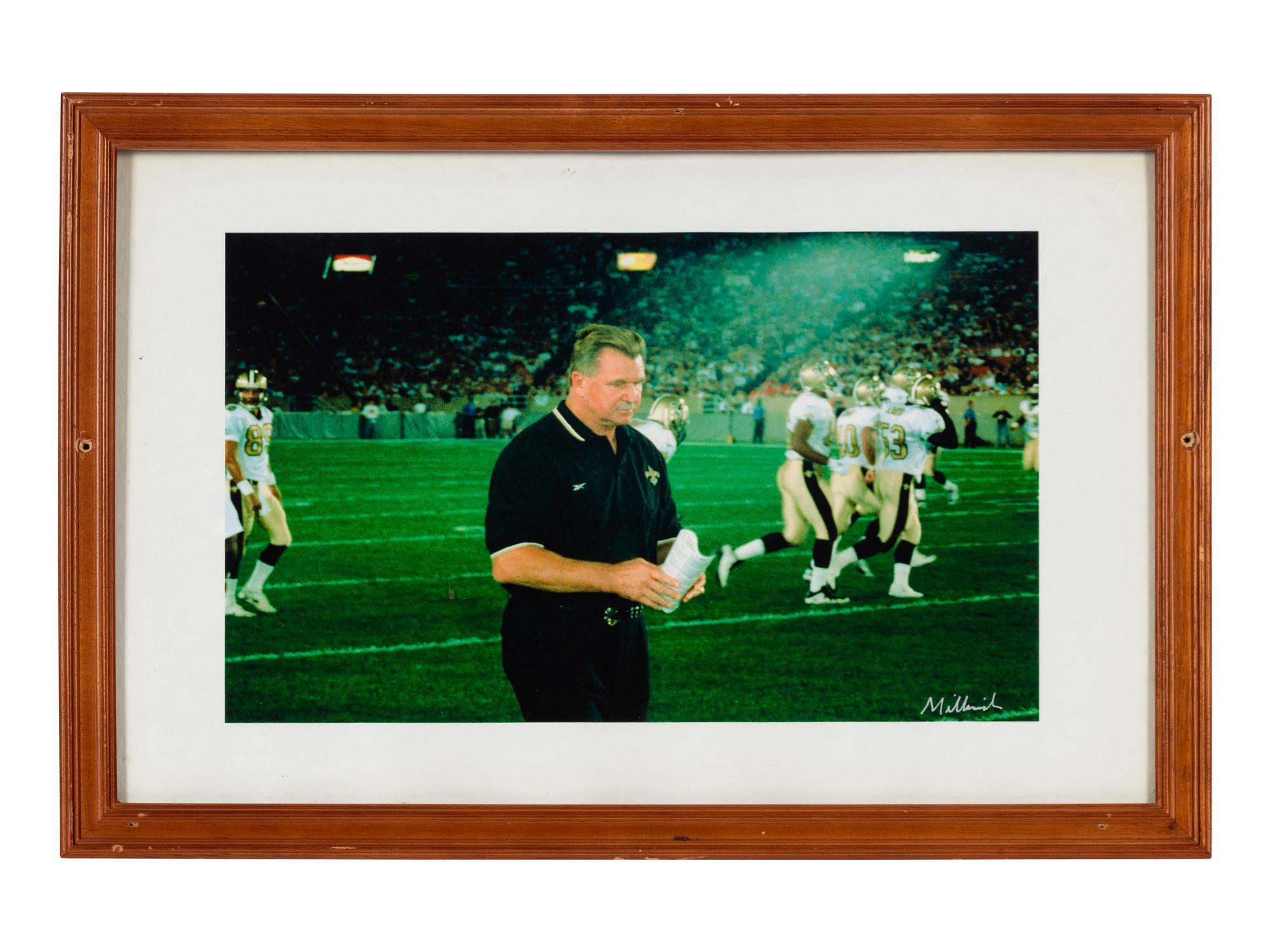 A Group of FIve Photographs of Mike Ditka Coaching Formerly Displayed at Mike Ditka’s Restaurant