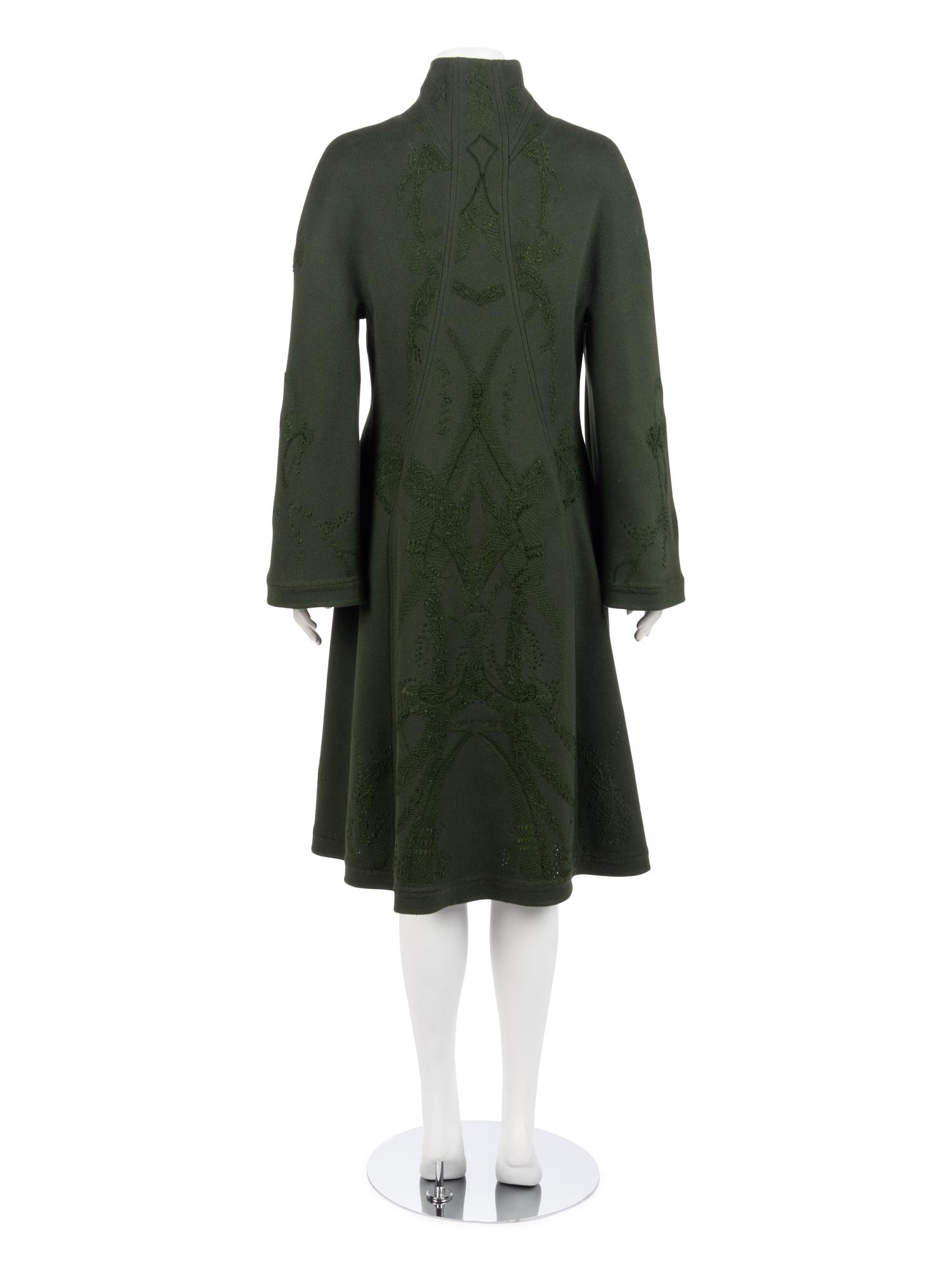 Chado Ralph Rucci Green Cashmere Coat, 1990-2000s