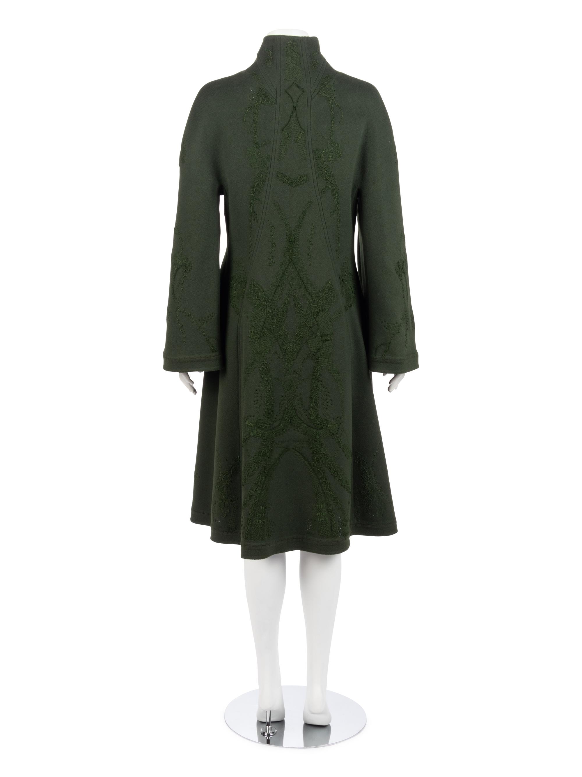 Chado Ralph Rucci Green Cashmere Coat, 1990-2000s