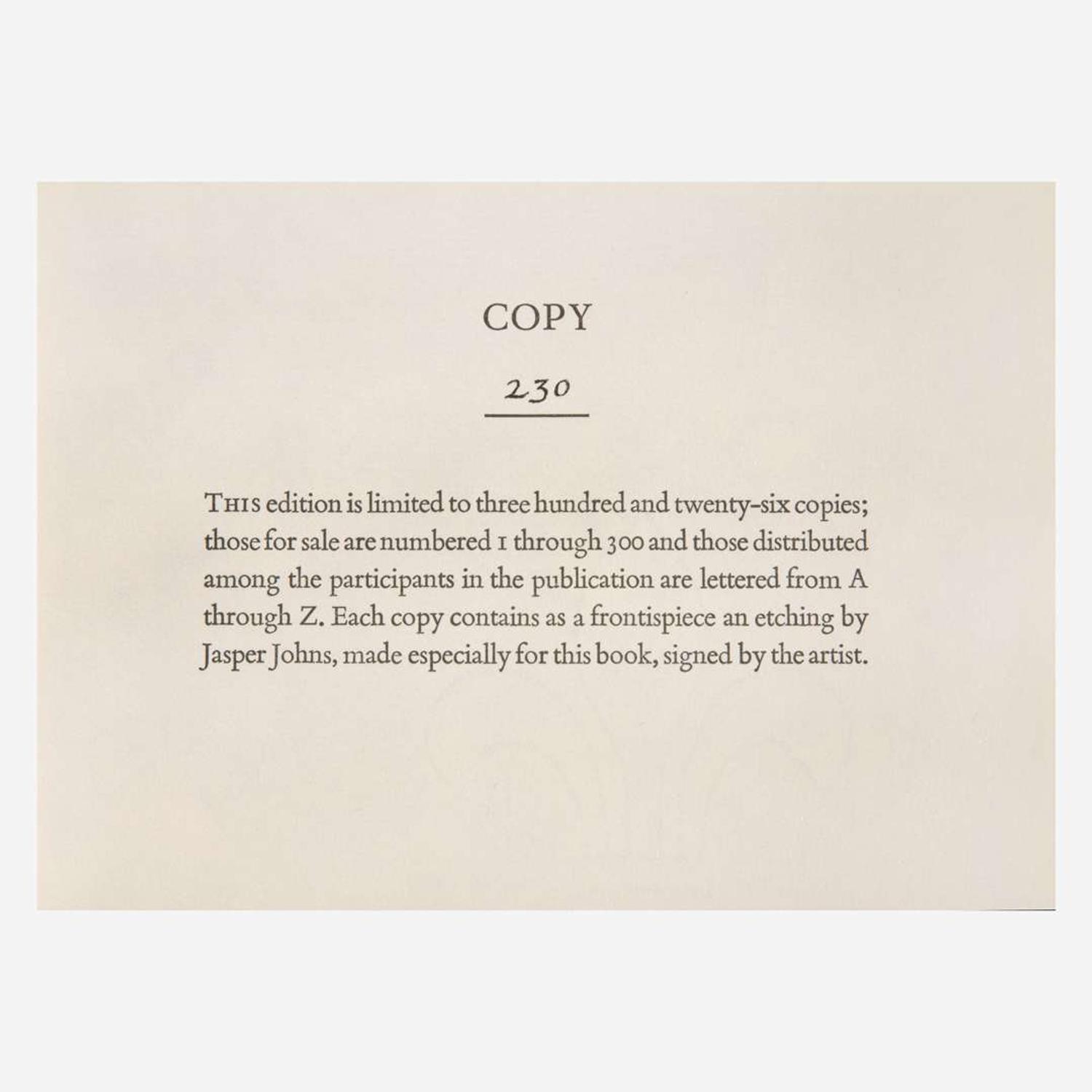 [Private Press] [Arion Press, The] Stevens, Wallace, and Jasper Johns Poems