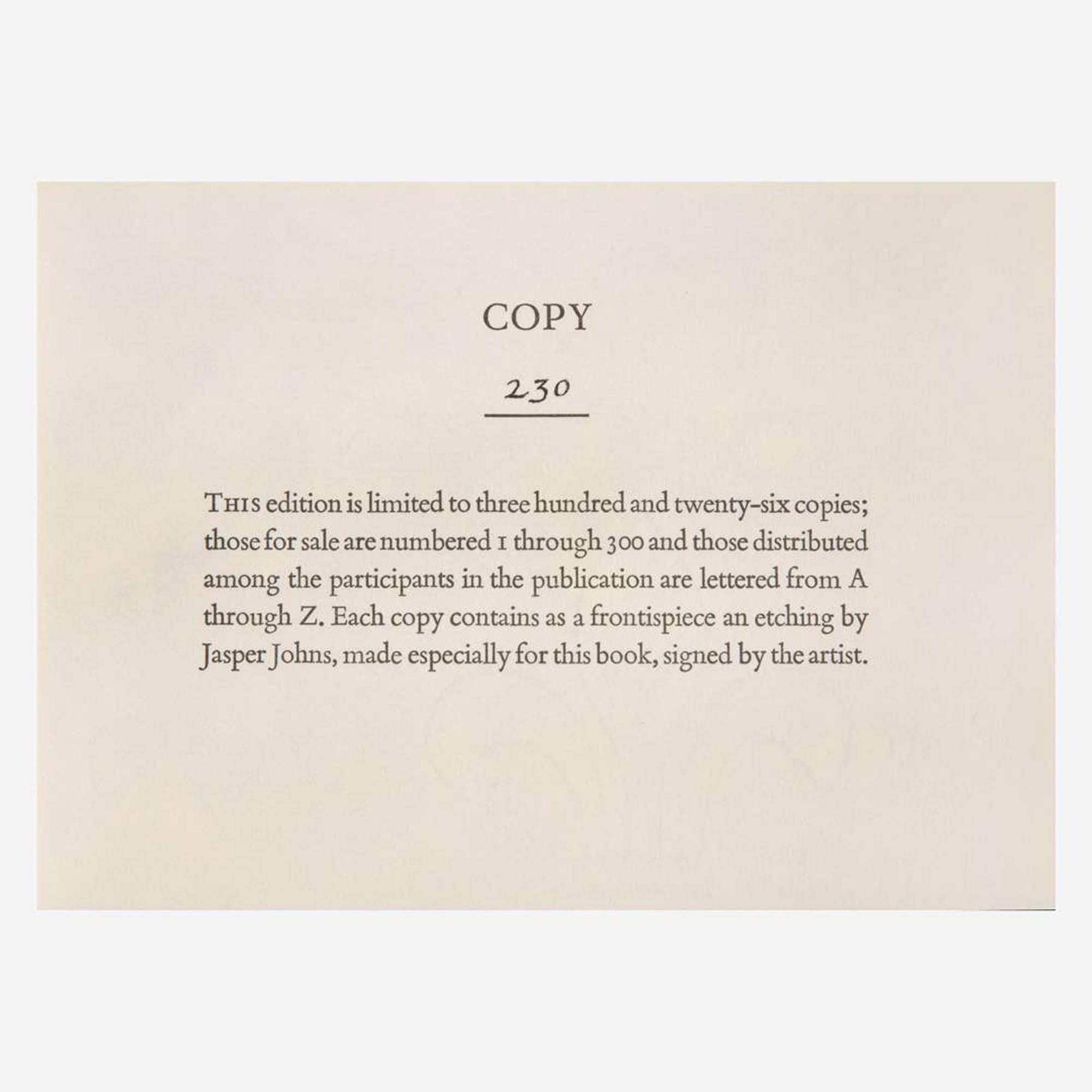 [Private Press] [Arion Press, The] Stevens, Wallace, and Jasper Johns Poems