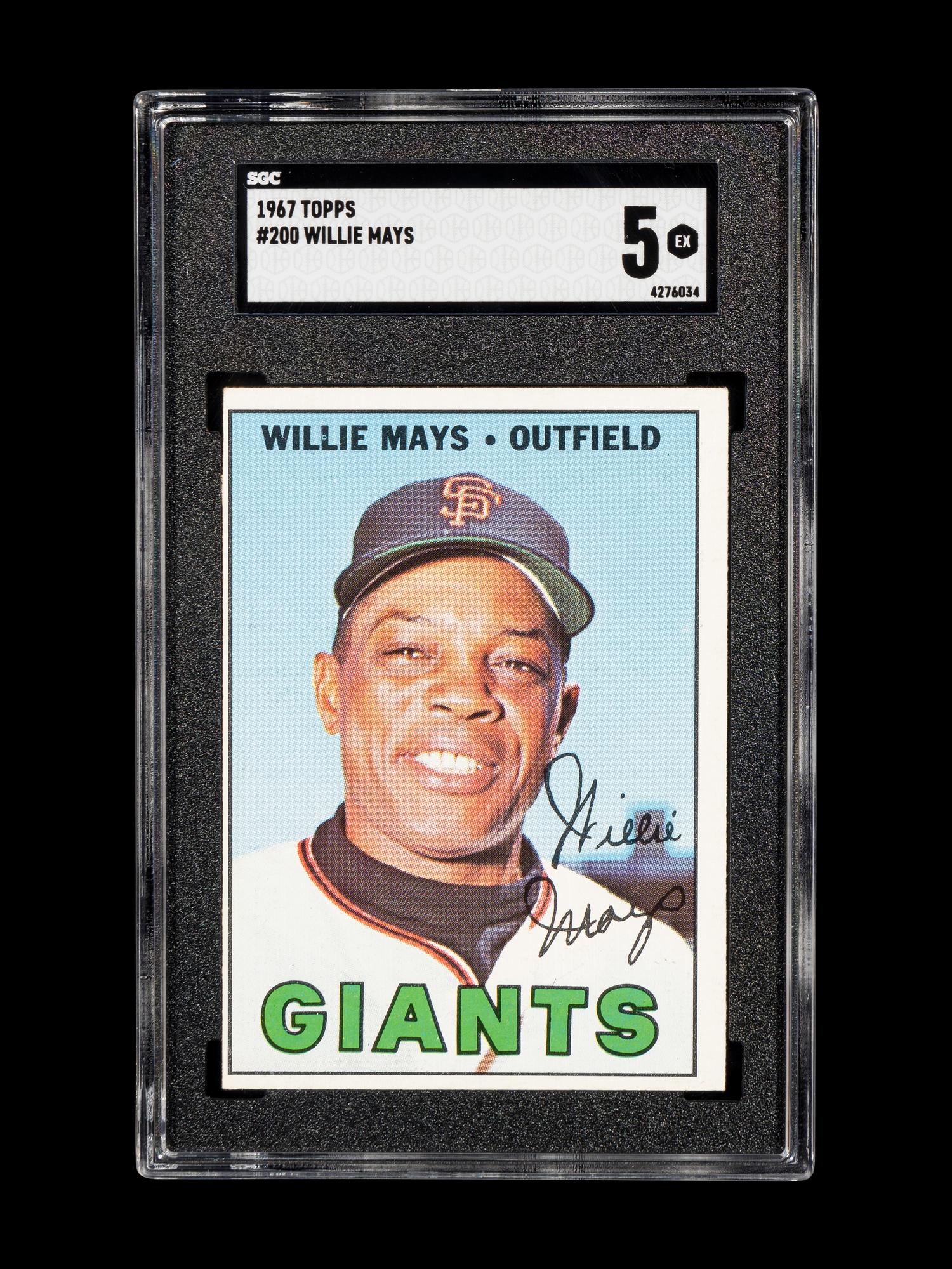 A Group of Six 1967 Topps Hall of Fame Baseball Cards Including Willie Mays Hank Aaron and Roberto Clemente