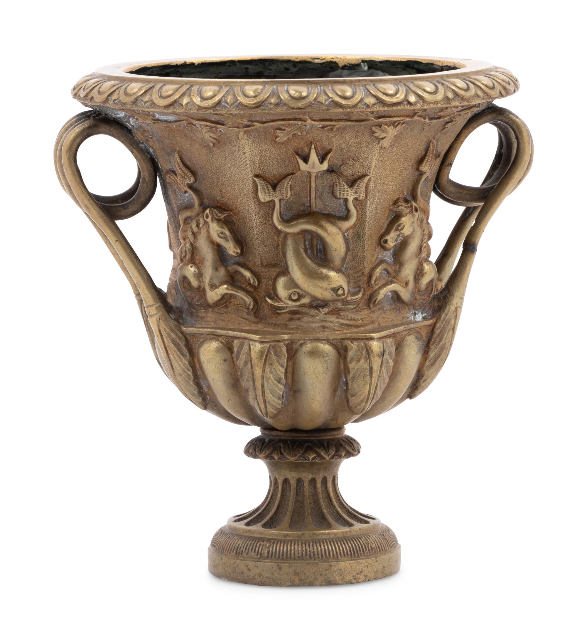 A Neoclassical Gilt Metal Urn