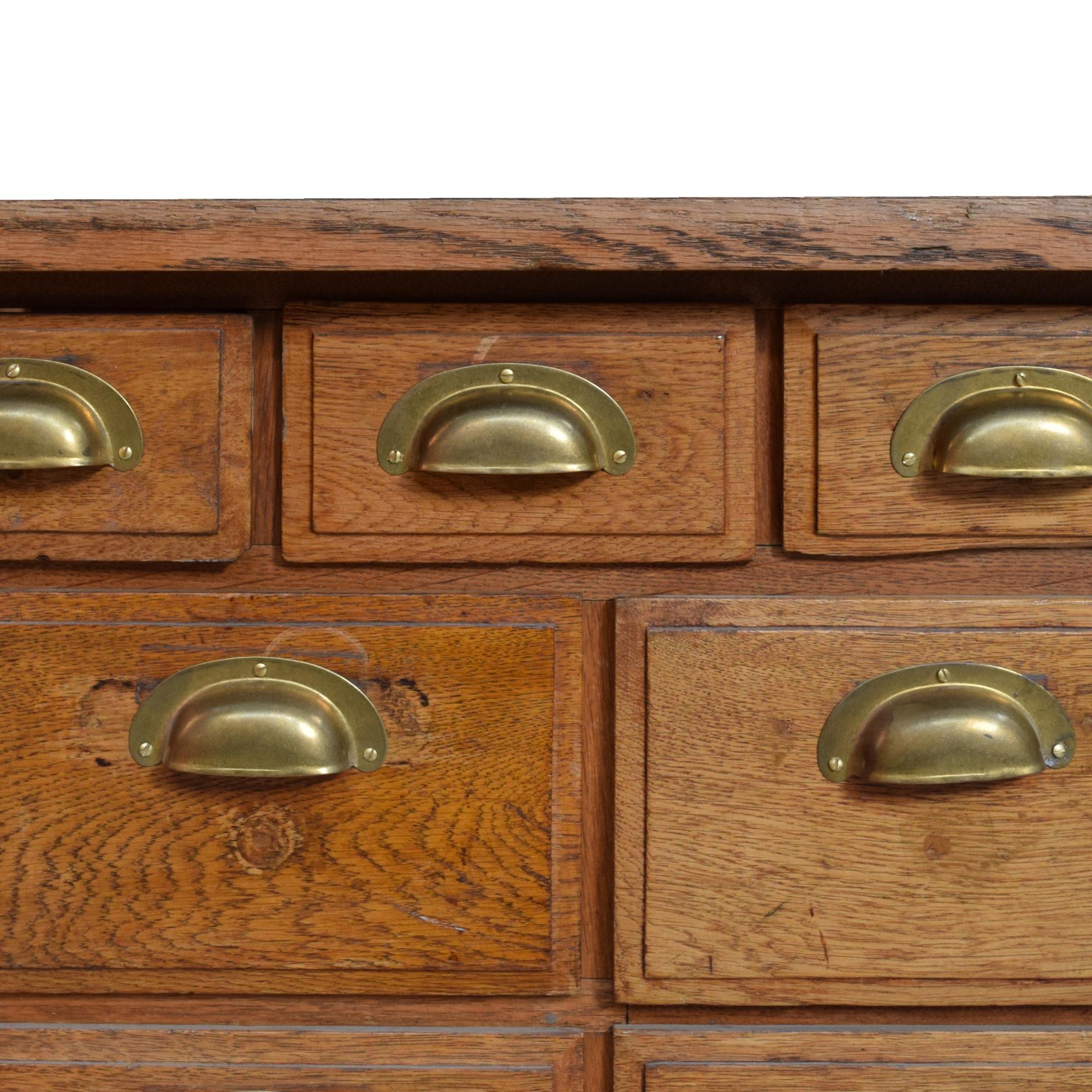 An Oak and Pine Shop Cabinet 169" W x 15.5" D x 114" H — Germany, 20th Century