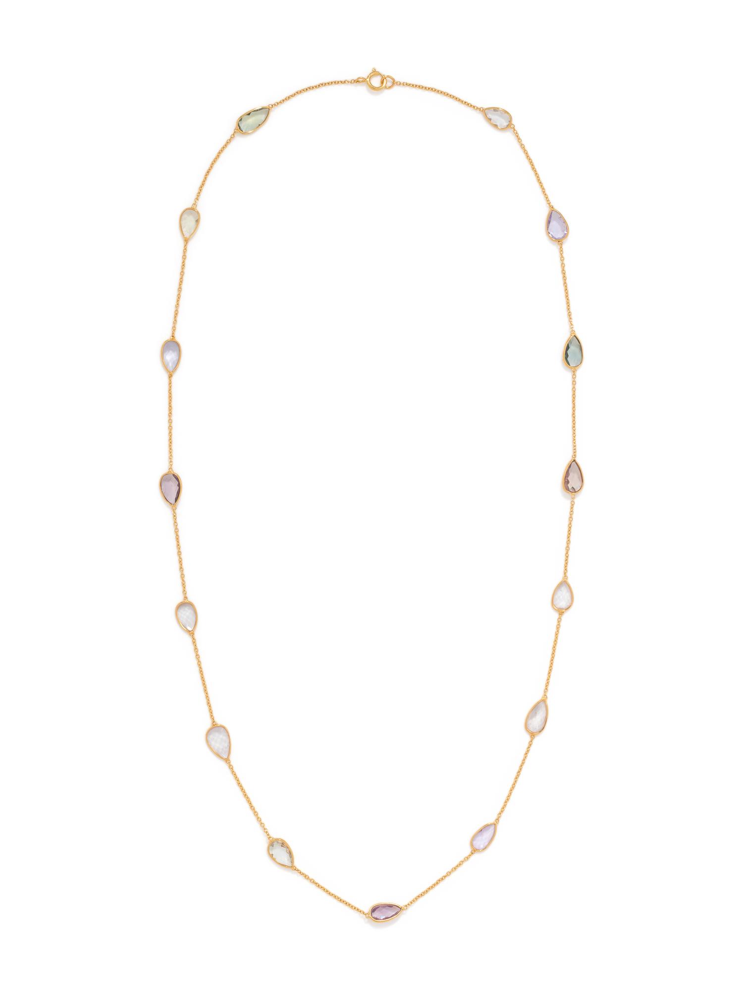 COLLECTION OF YELLOW GOLD AND GEMSTONE NECKLACES