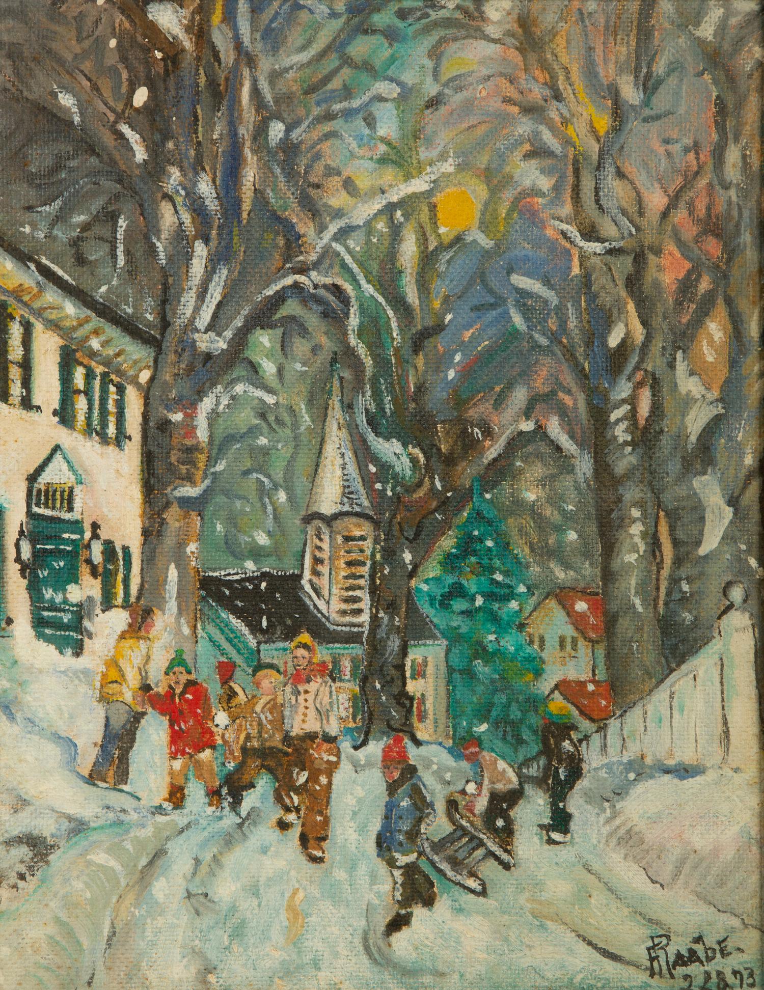 New England Street Scene, Christmas 1957