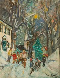 New England Street Scene, Christmas 1957