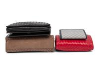 Three Intrecciato Leather Bags by Bottega Veneta and One Gucci Wallet, 1980s