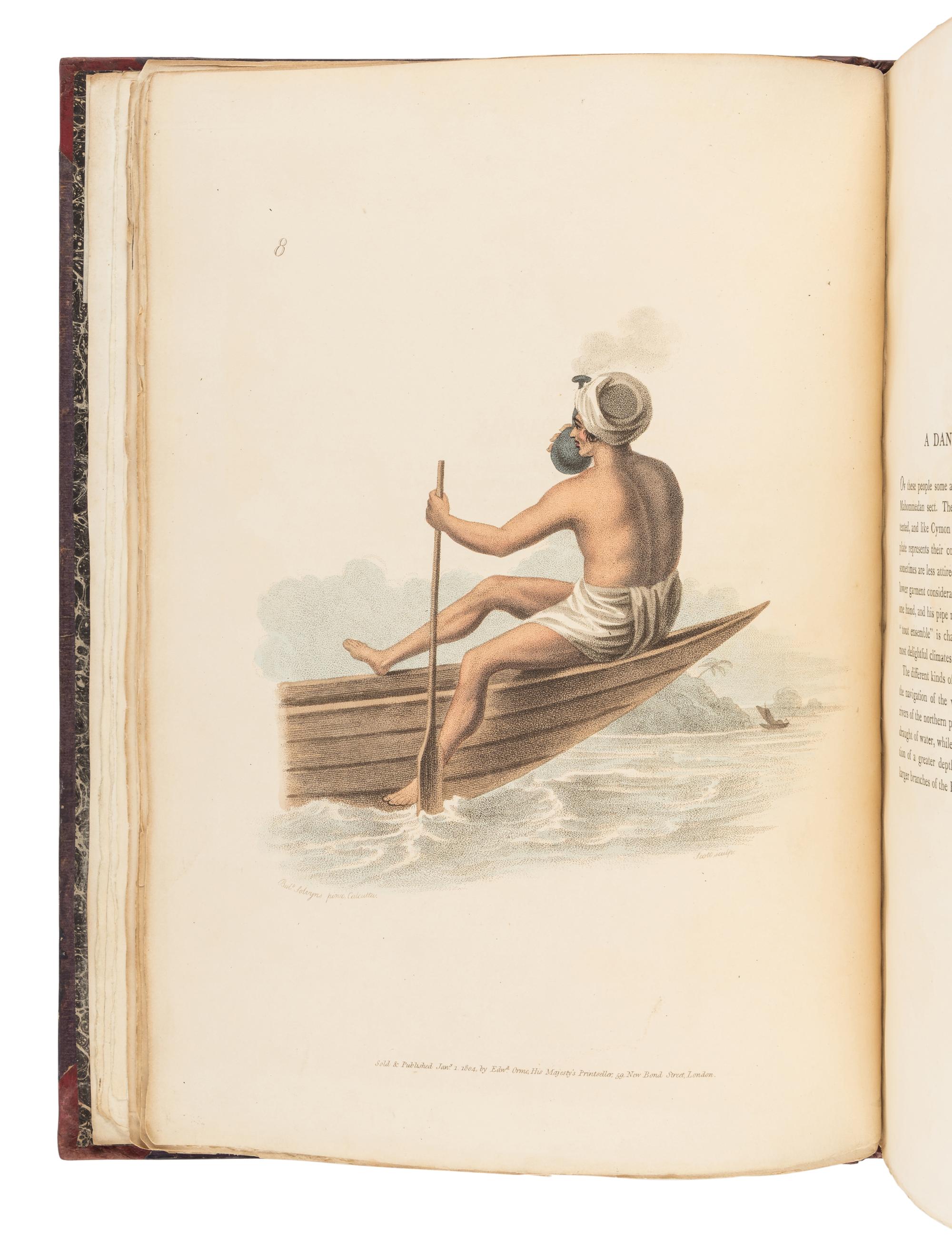 SOLVYNS, Frans Balthazar (1760-1824). The Costume of Hindostan . London: W. Bulmer for Edward Orme, 1804 [-1805].