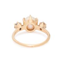 YELLOW GOLD, CULTURED PEARL AND DIAMOND RING