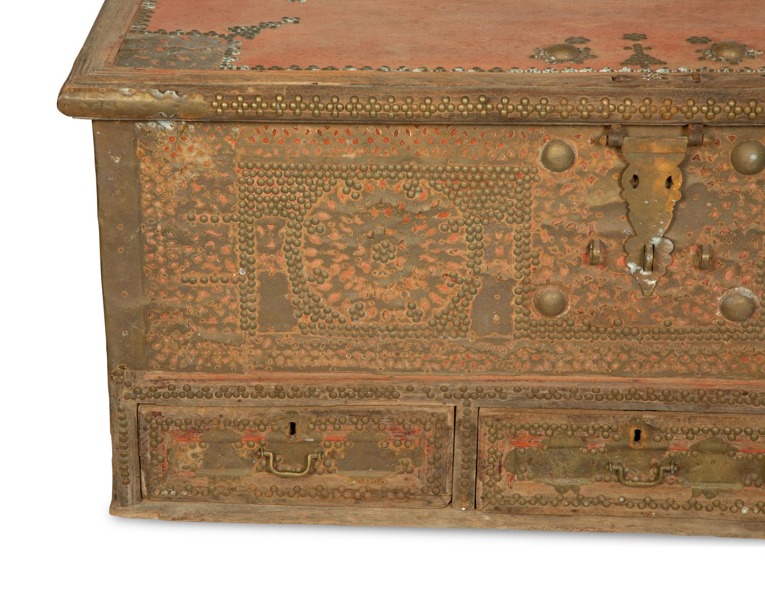 A Middle Eastern Nailhead-Decorated Trunk