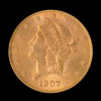 A United States 1907-S Liberty Head $20 Gold Coin