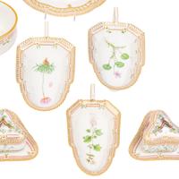 A Collection of Royal Copenhagen Flora Danica Porcelain Table Articles