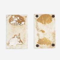 A pair of Korean blue and white porcelain calligraphy panels 高丽青花瓷板一对