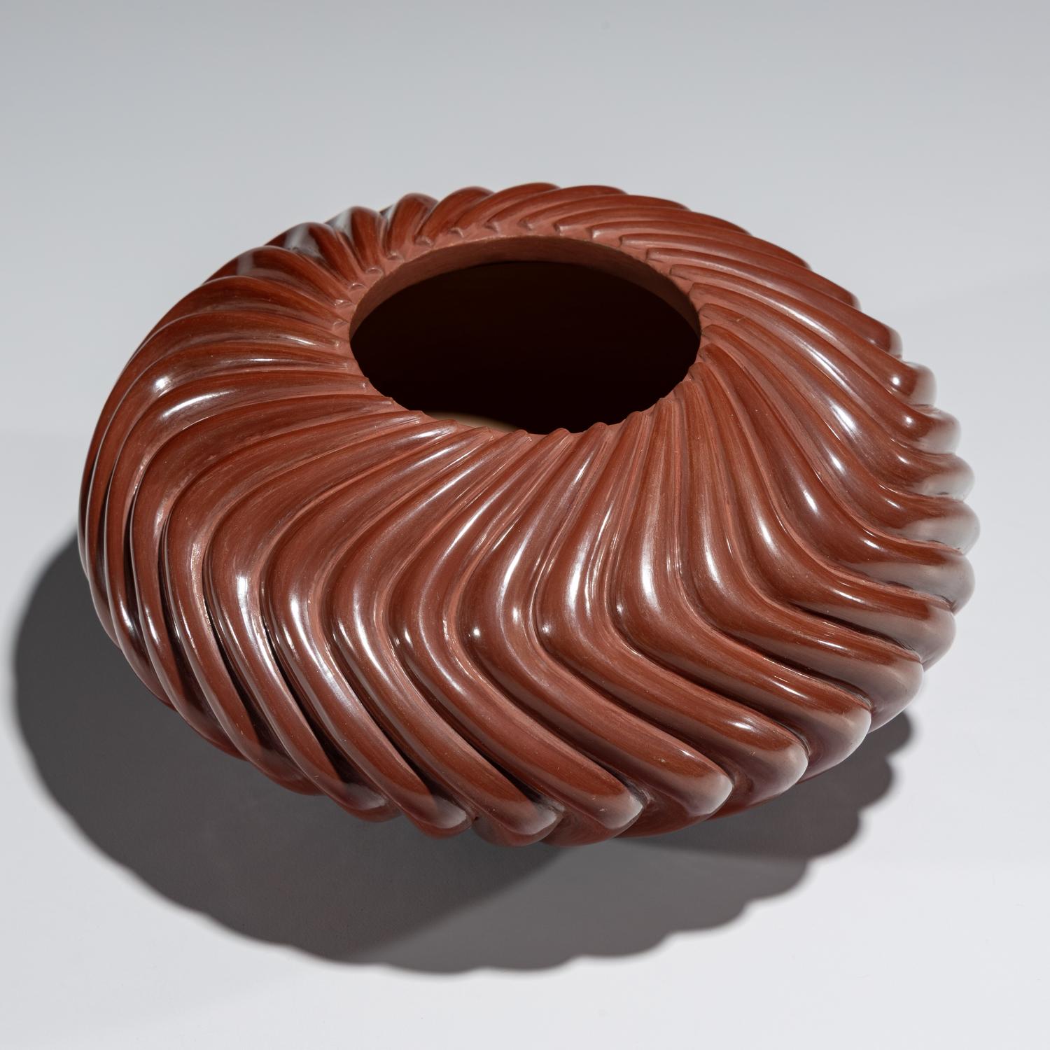Redware Pottery Swirl Jar
