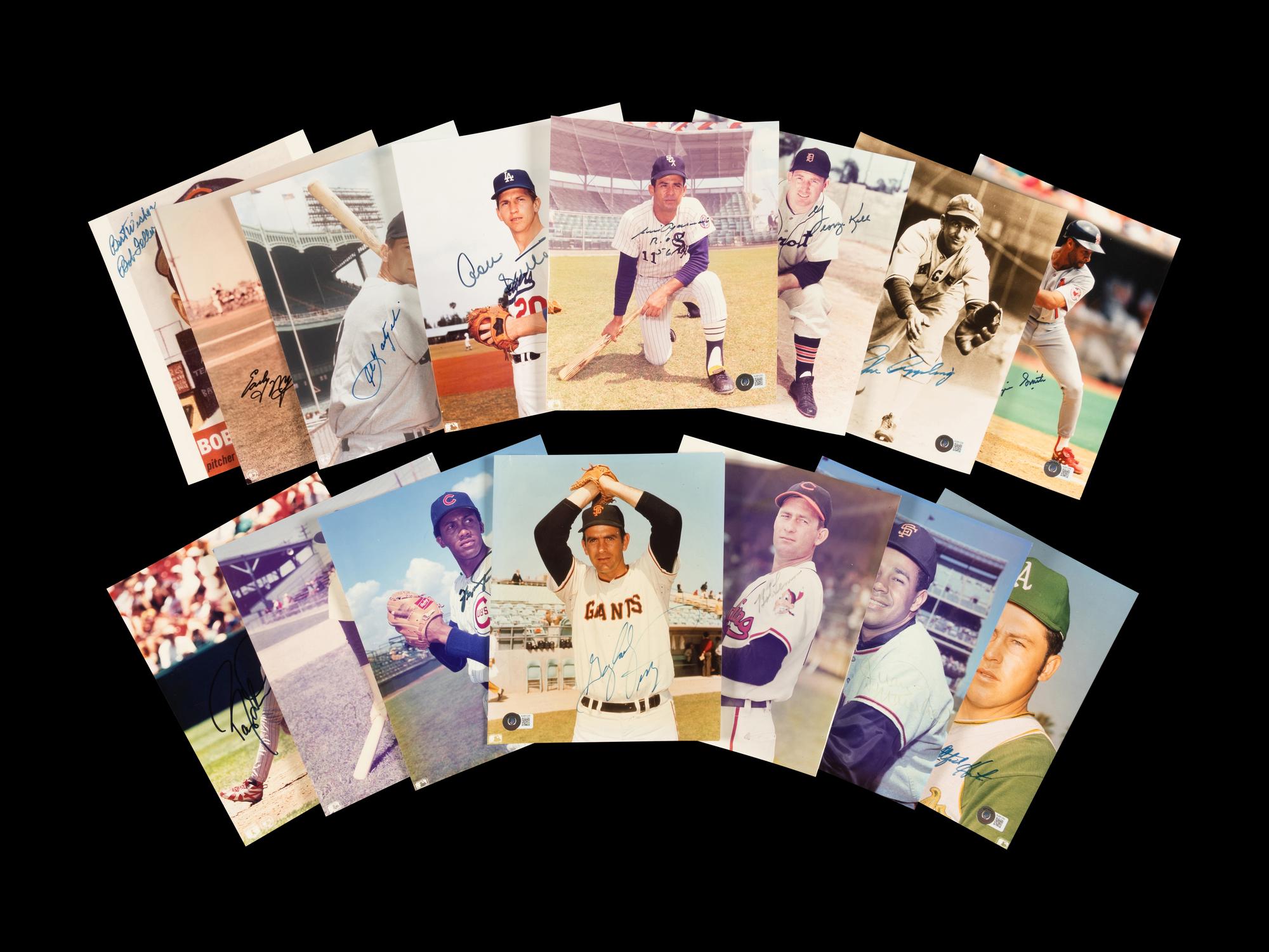 A Group of 30 Baseball Hall of Fame Signed Autograph Photos (Beckett Authentication Services Certfied),
