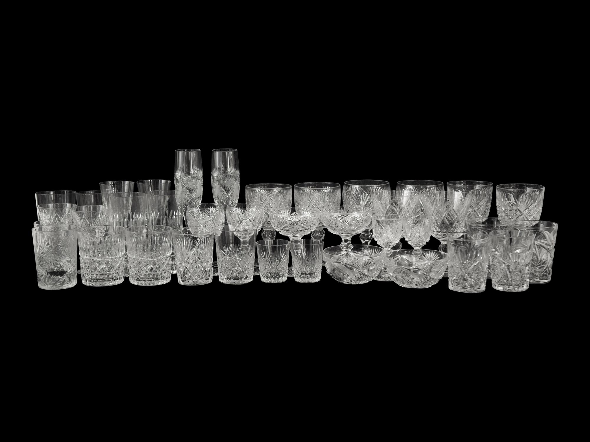 An Extensive Collection of Cut Glass Barware