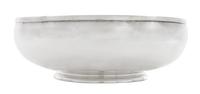 An American Silver Center Bowl, Erickson Silver Shop, Gardner, MA, having a rolled rim and a stepped base.