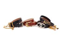 Five Designer Belts: Two Chanel, Two Kieselstein-Cord, One Judith Leiber