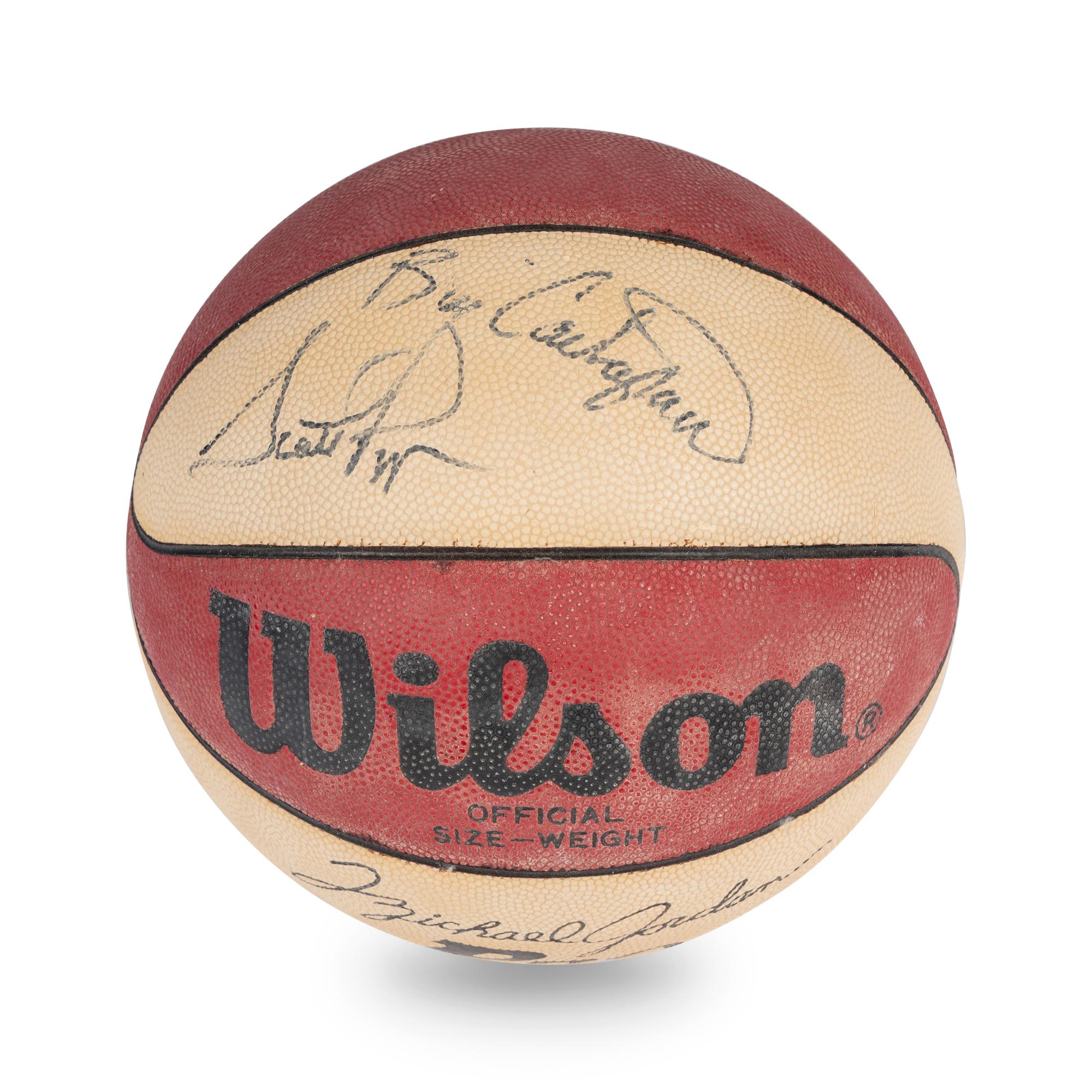 A 1993 Chicago Bulls Signed Autotgraph Basketball Featuring Michael Jordan (Beckett Authentication Services Letter),