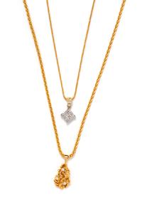 A Collection of 14 Karat Gold and Diamond Pendant/Necklaces,