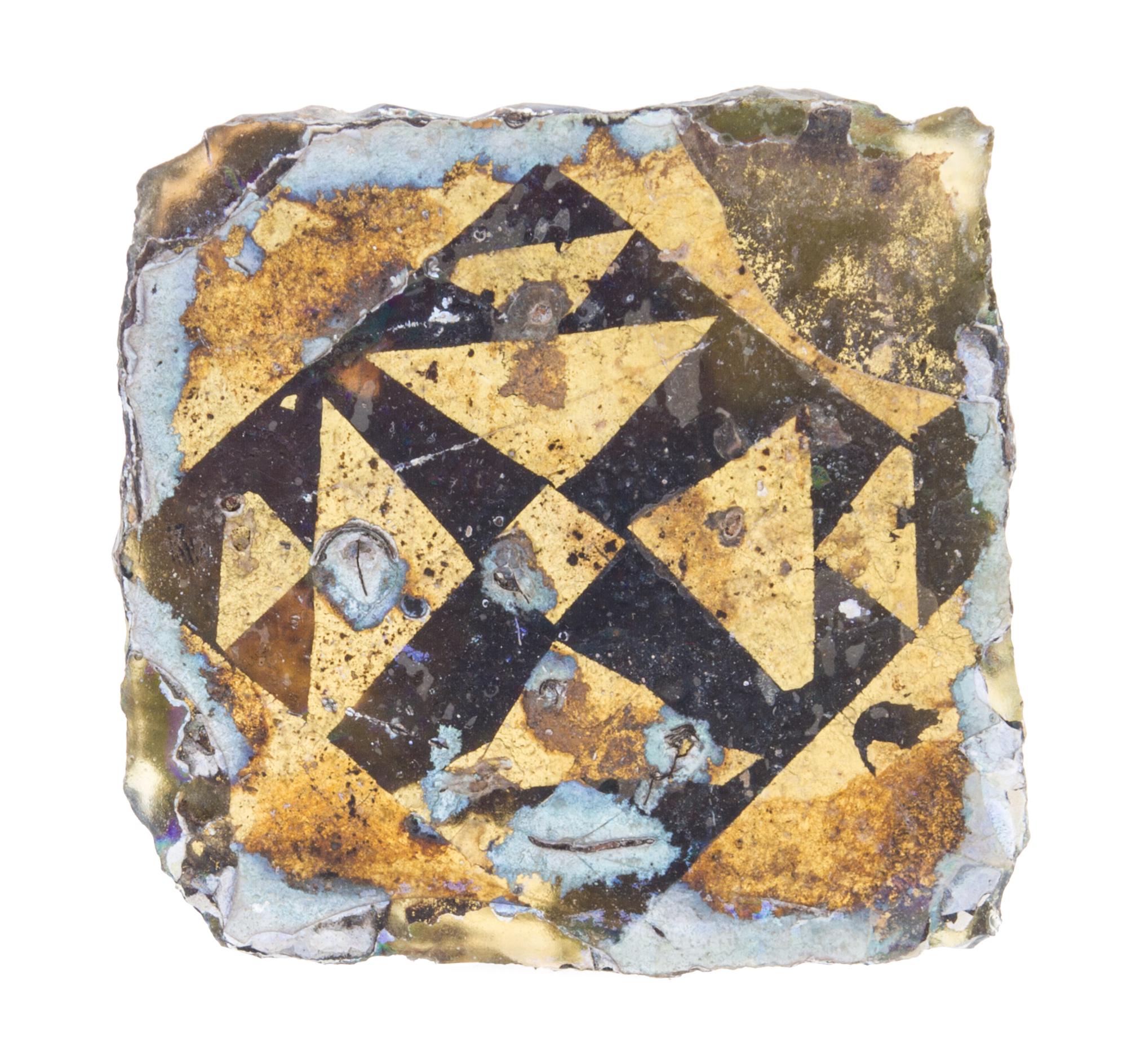 A Byzantine Glass Plaque Height 3 1/2 x width 3 1/2 inches. — CIRCA ELEVENTH/TWELFTH CENTURY A.D.