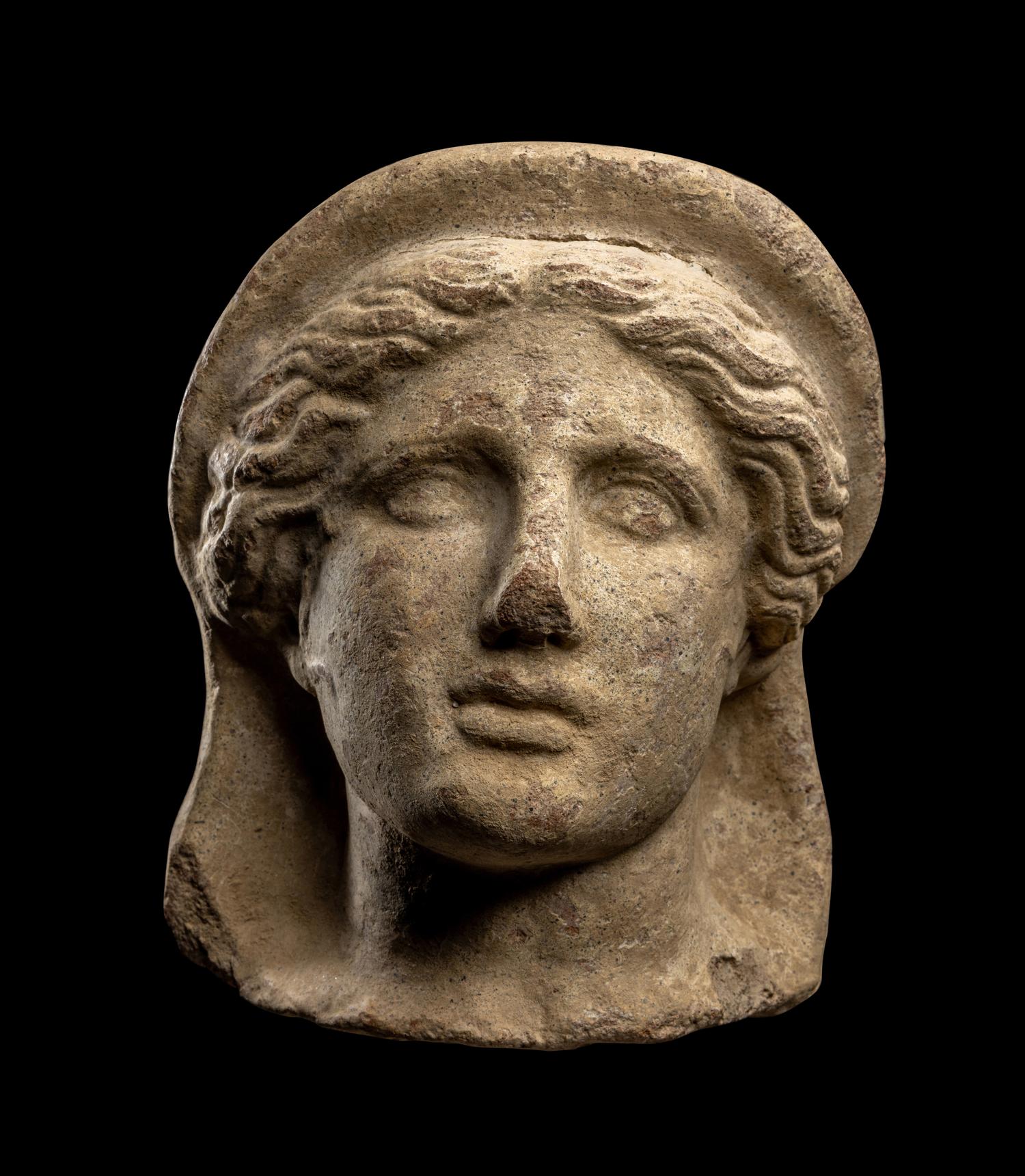 An Etruscan Terracotta Votive Female Head