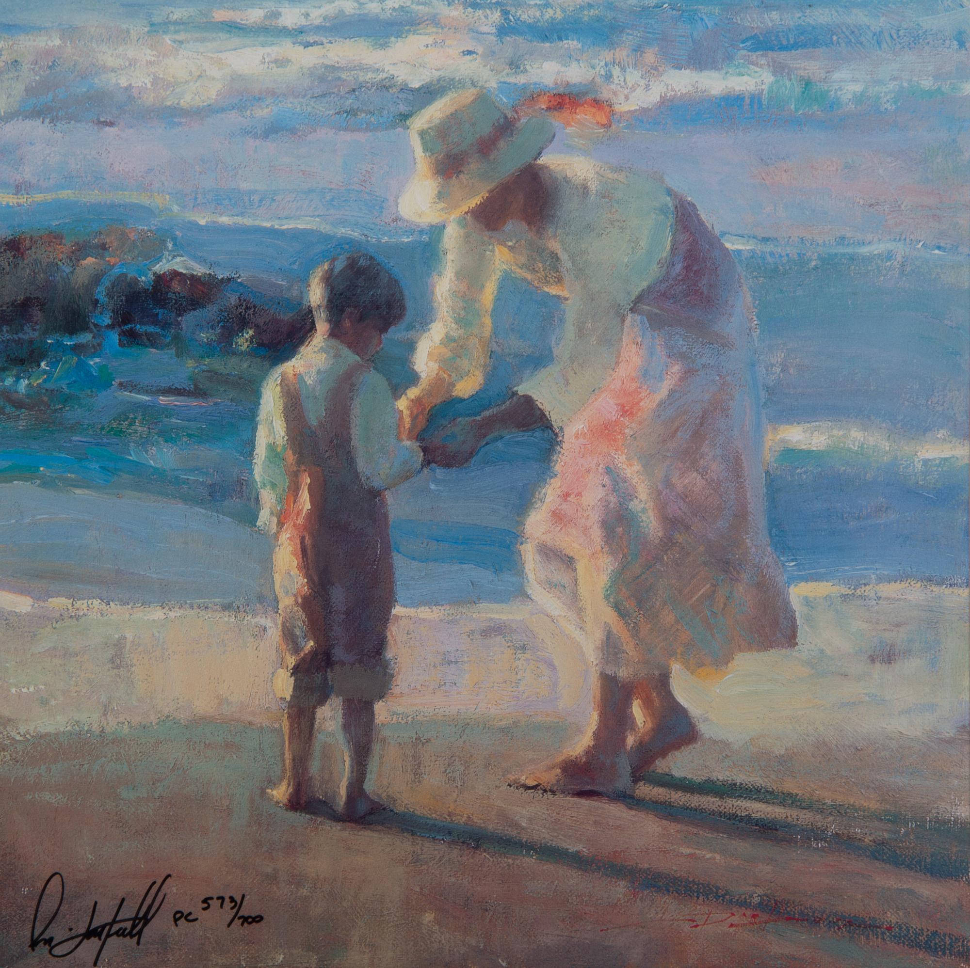 Richard Hartfield, (American, 20th century), Mother and Son on Beach