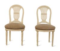 A Set of Eight Louis XVI Style Painted Mongolfiere Chairs — 20TH CENTURY