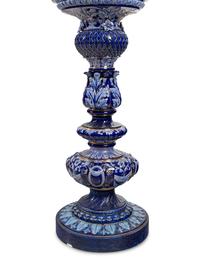 A Swedish Majolica Jardinière and Pedestal
