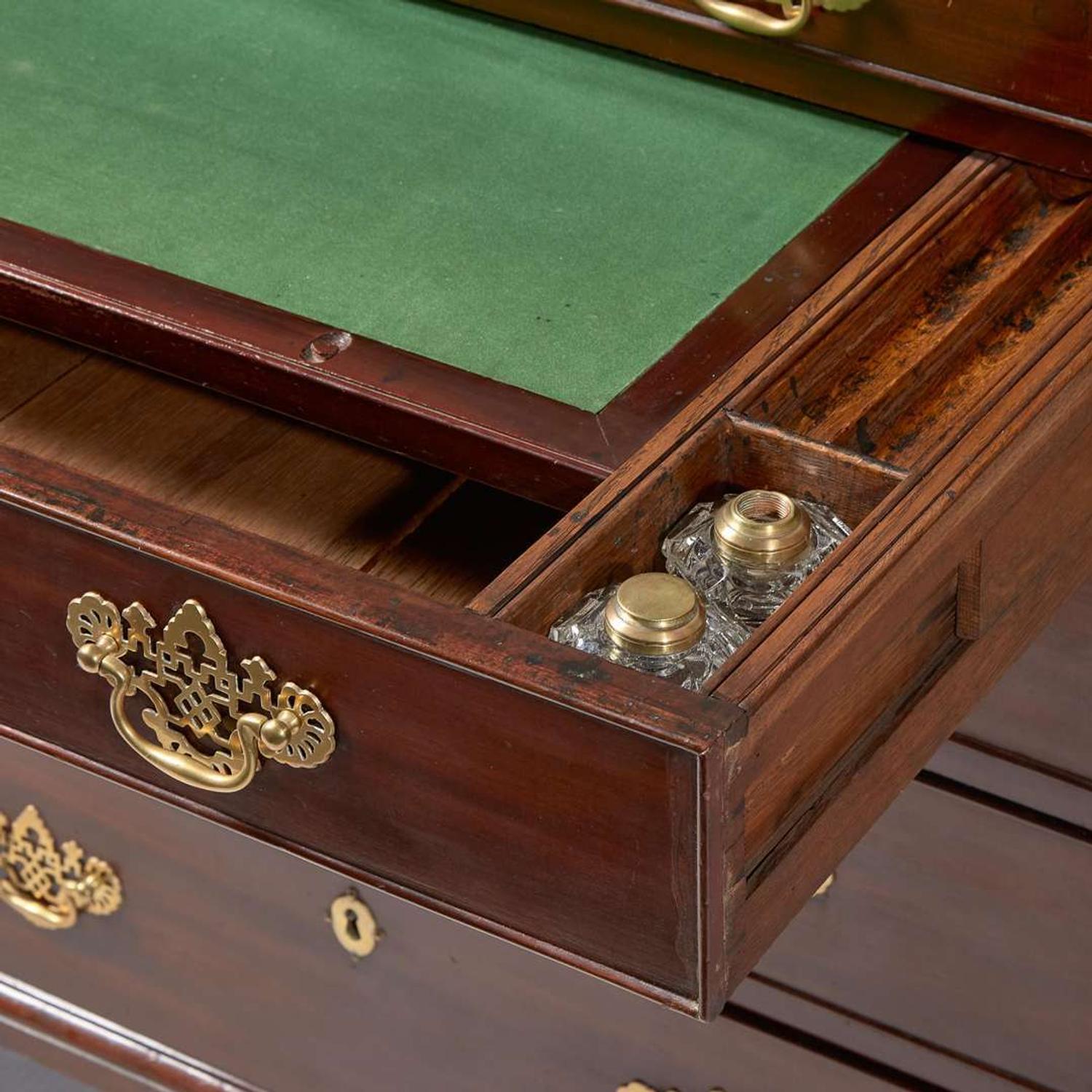 A George III mahogany step-back secretary bookcase late 18th century