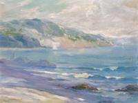 Leon Lundmark, (American, 1875-1942), Light Blue Seascape