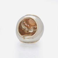 A 14K Yellow Gold, Enamel, and Diamond Ring