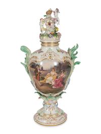 A Large Berlin (K.P.M.) Porcelain Urn and Cover