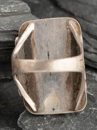 Early Navajo Split Shank Ingot and Turquoise Ring