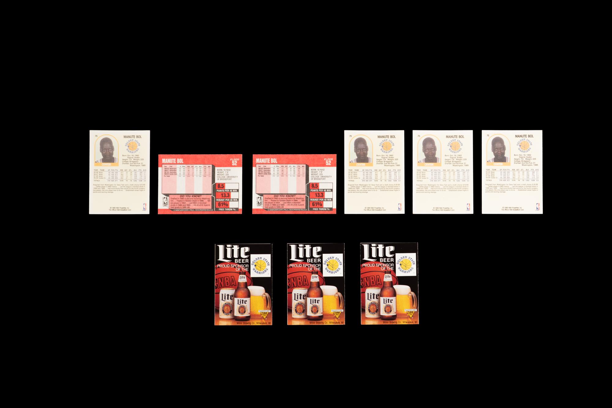 A Collection of 1980s Manute Bol Signed Autograph Basketball Cards