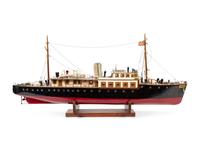A Painted Wood Model of the Steam Boat Aquila