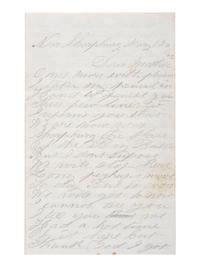 [CIVIL WAR]. Soldier's letter written by Jacob Pyewell, Company I, 106th Pennsylvania Infantry, describing the Battle of Antietam. "Near Sharpsburg Maryl," 20 [September?] 1862.