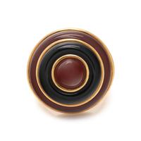 YELLOW GOLD, CARNELIAN AND ONYX RING