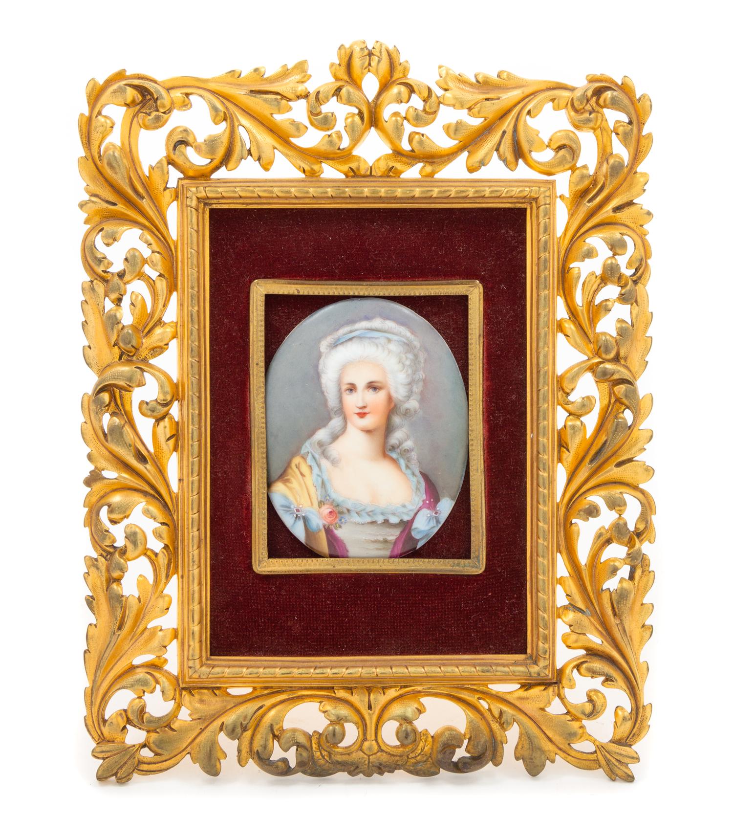 A Continental Porcelain Portrait Medallion Medallion: 3 1/8 x 2 1/2 inches. — 19TH CENTURY
