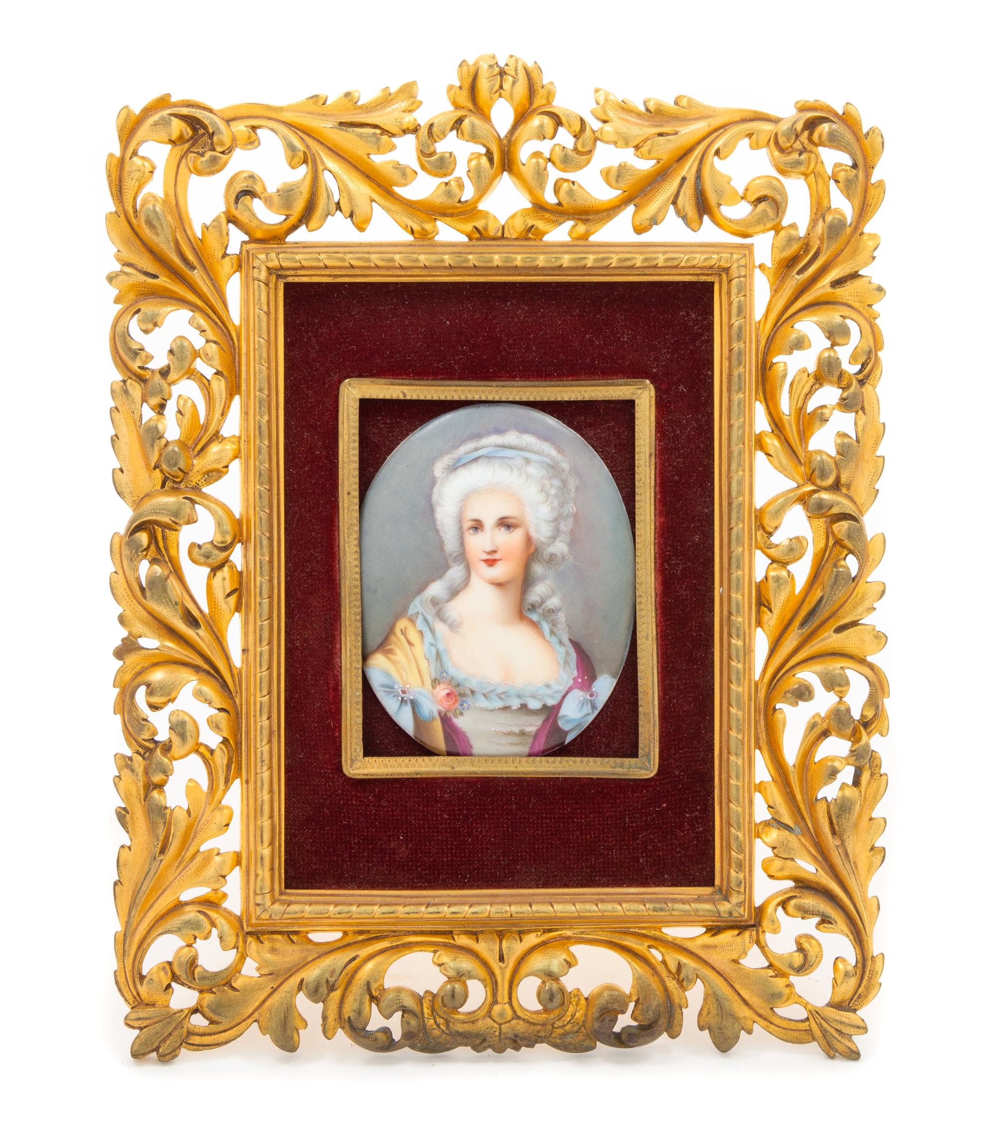 A Continental Porcelain Portrait Medallion Medallion: 3 1/8 x 2 1/2 inches. — 19TH CENTURY