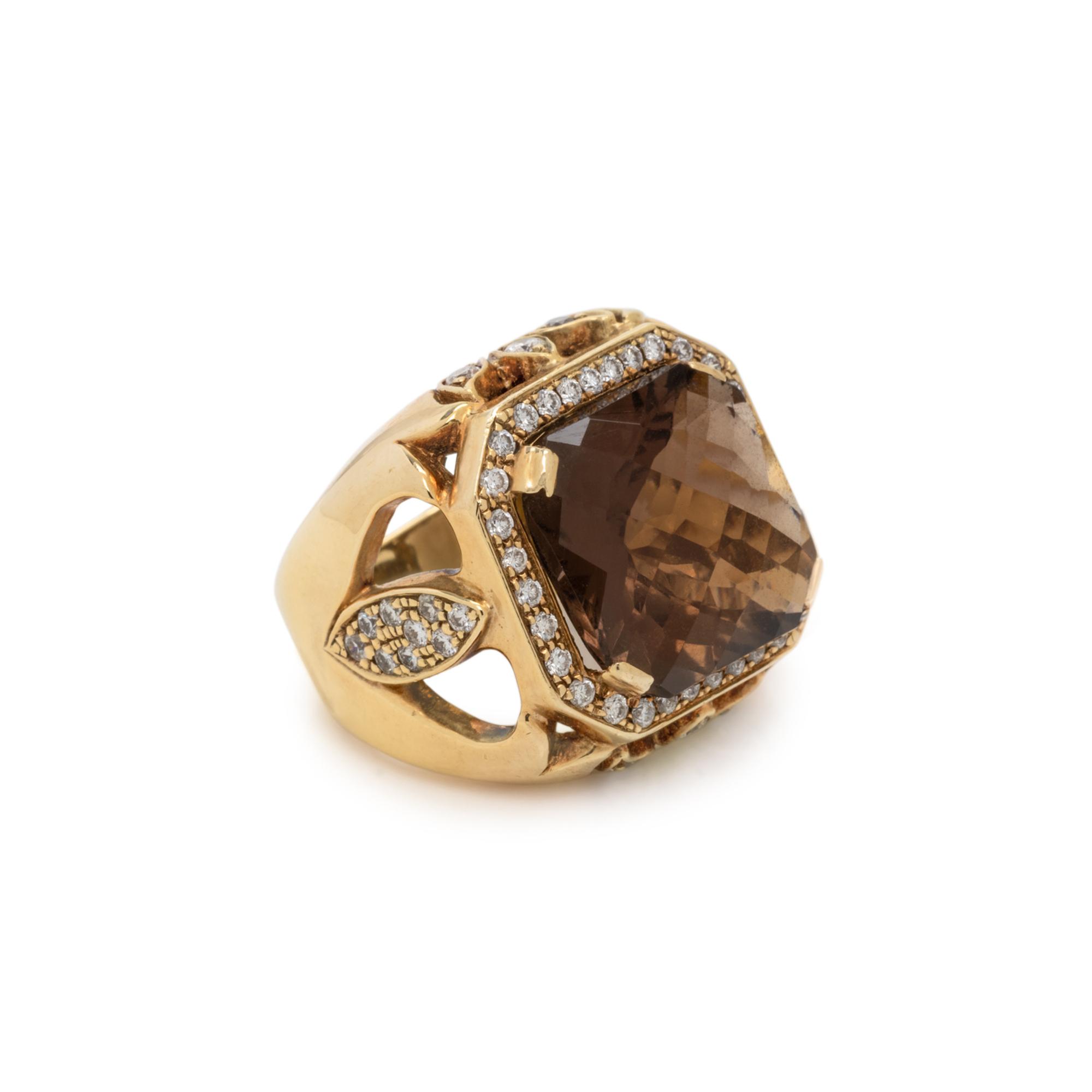 ASPERY & GULDAG, SMOKEY QUARTZ AND DIAMOND RING