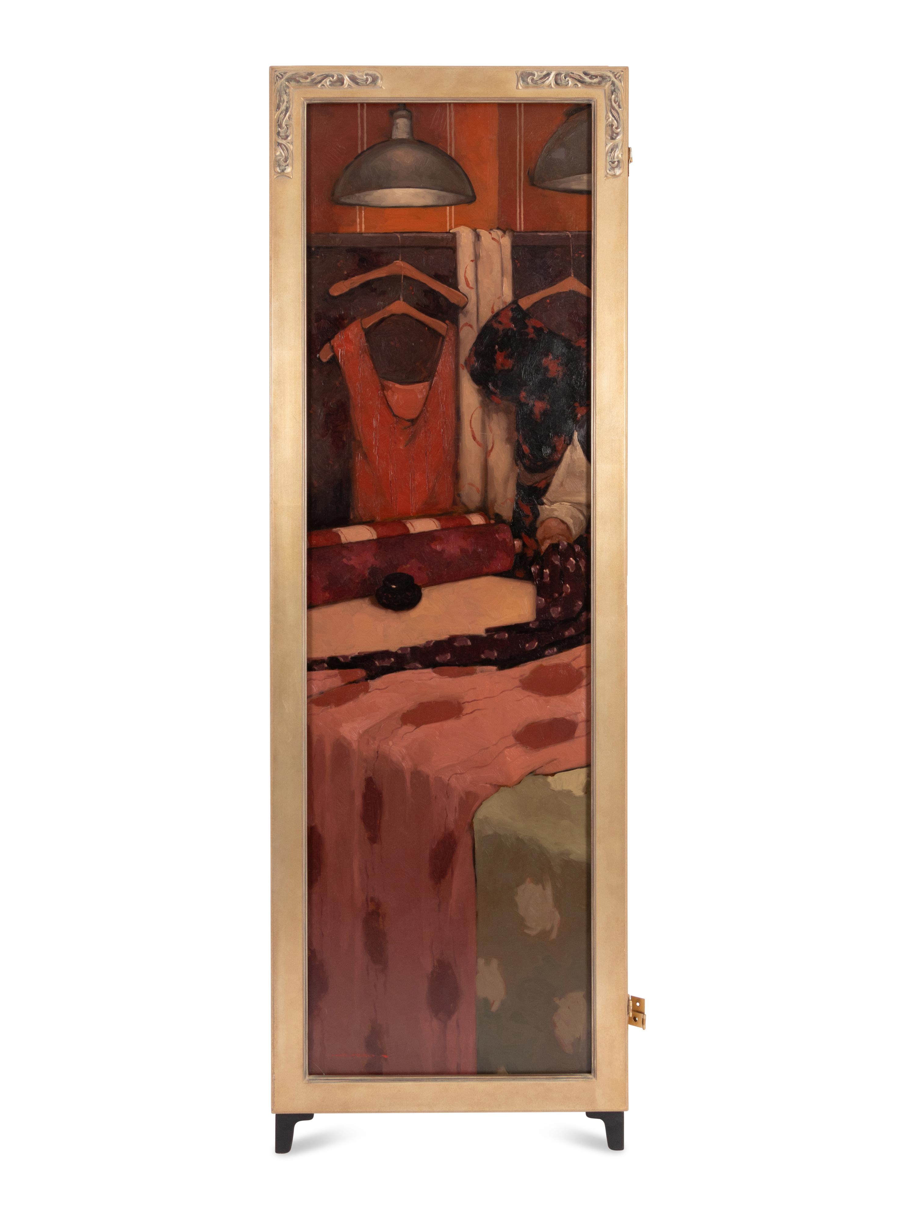 Joseph Lorusso (American, b. 1966) — Getting Fitted (Three-Panel Screen)