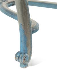 A Régence Provincial Blue-Painted Stool